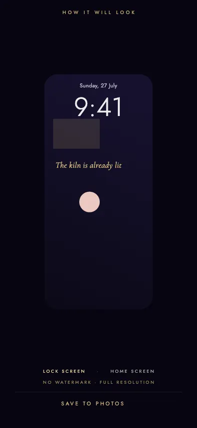 Foreglow lock-screen wallpaper preview generated from the Atlas